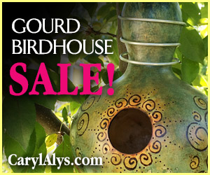 Handmade Gourd Birdhouses on sale! CarylAlys.com
